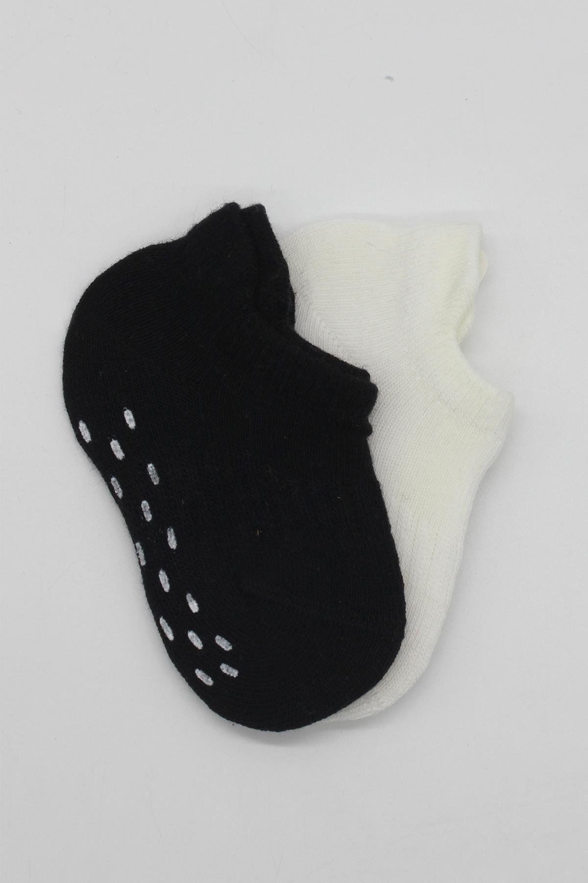 Bi̇style 2 Li̇ Sneakers Kaymaz Basi̇c Penye Çorap Bs20103 Si̇yah Ekru