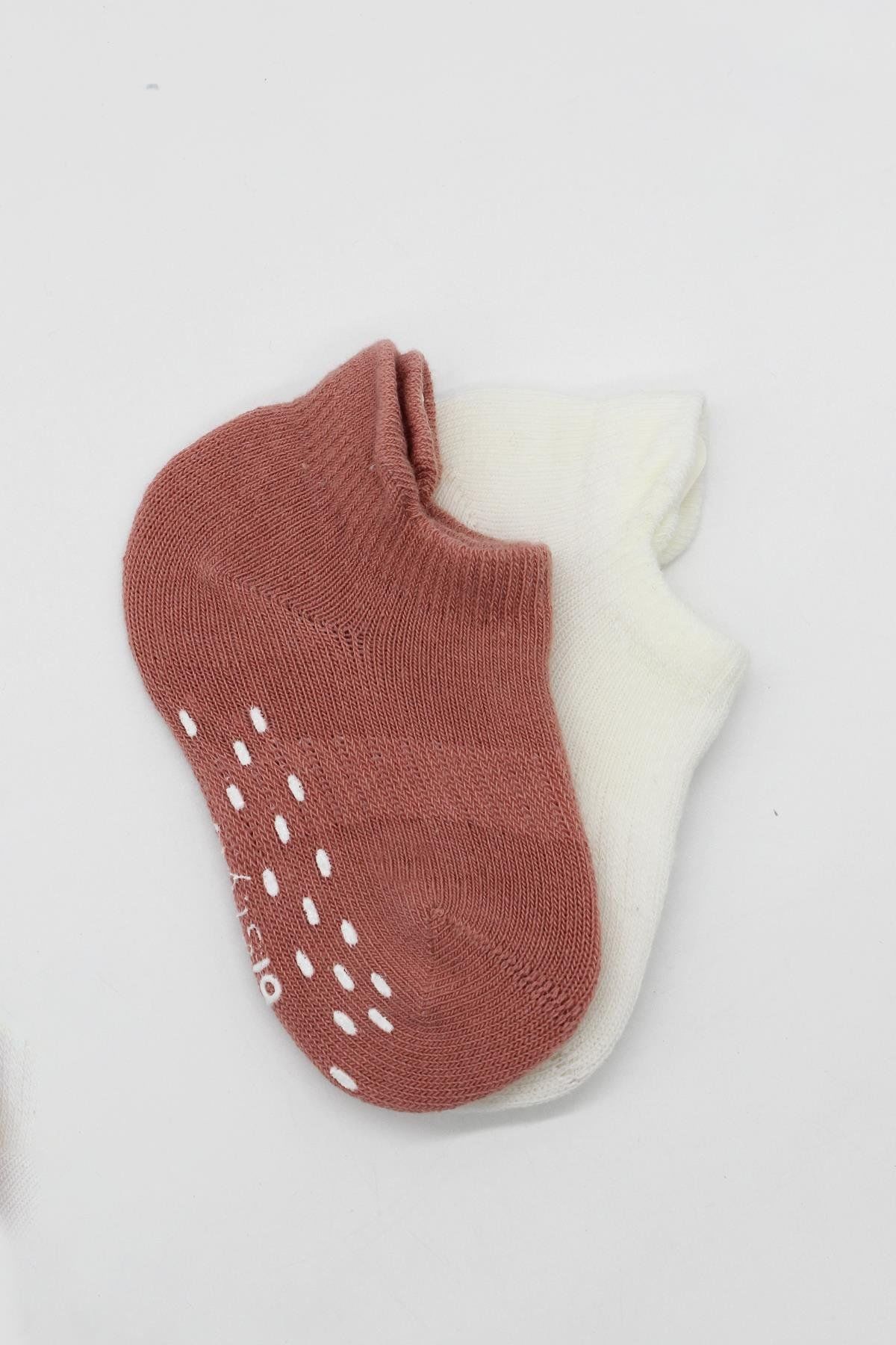 Bi̇style 2 Li̇ Sneakers Kaymaz Colours Penye Çorap Bs20104 Ekru Pudra