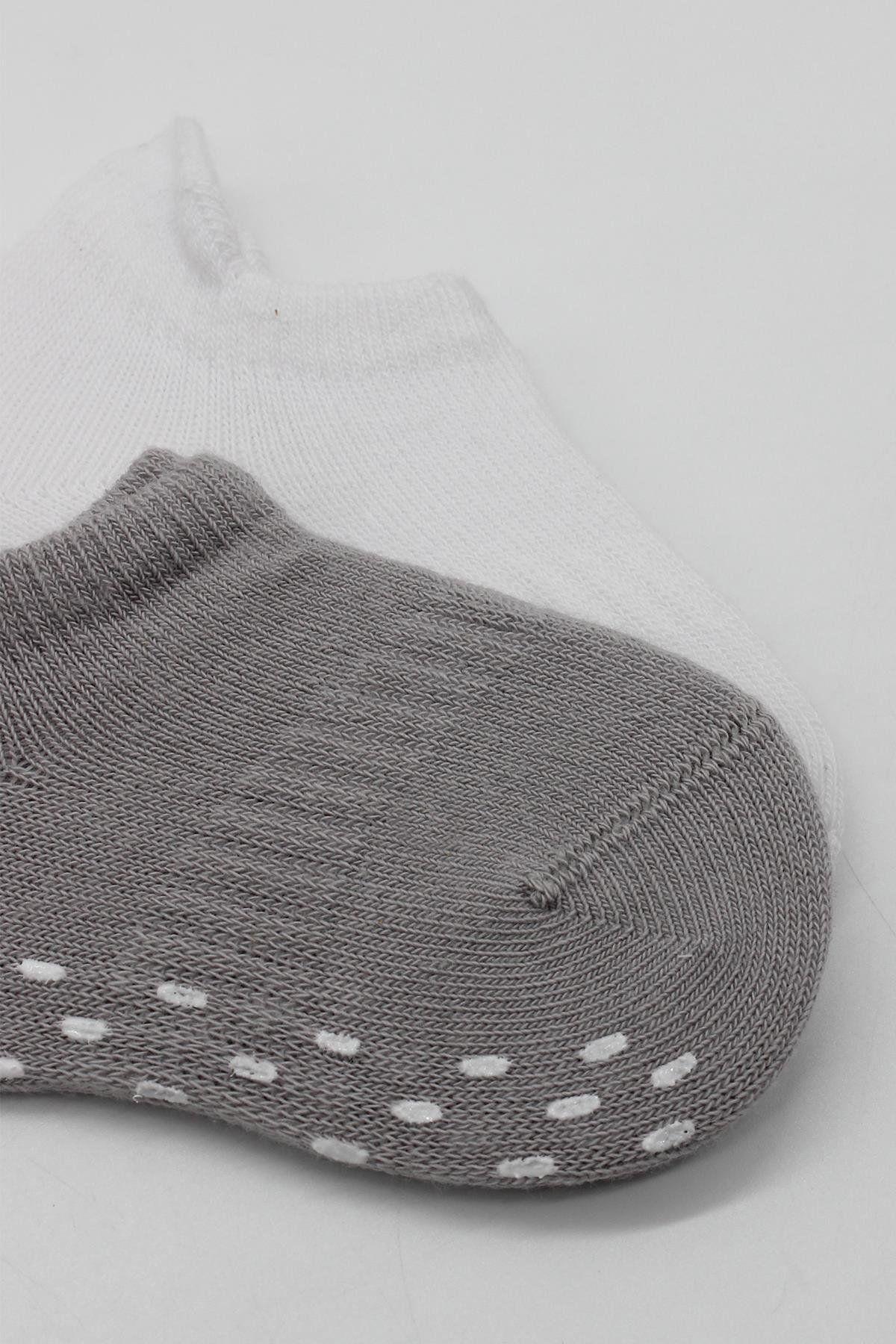 Bi̇style 2 Li̇ Sneakers Kaymaz Colours Penye Çorap Bs20104 Gri̇ Beyaz