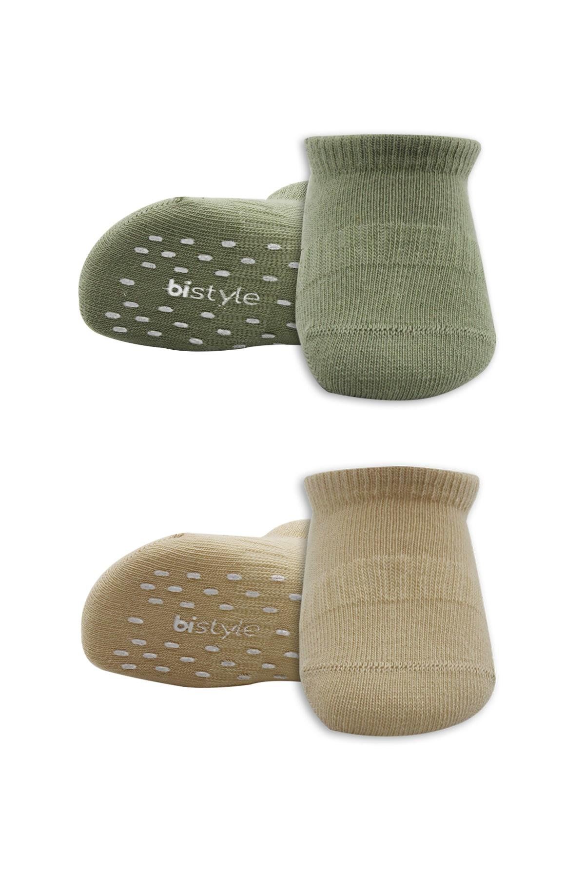 Bi̇style 2 Li̇ Sneakers Kaymaz Colours Penye Çorap Bs20104 Ni̇l Bej