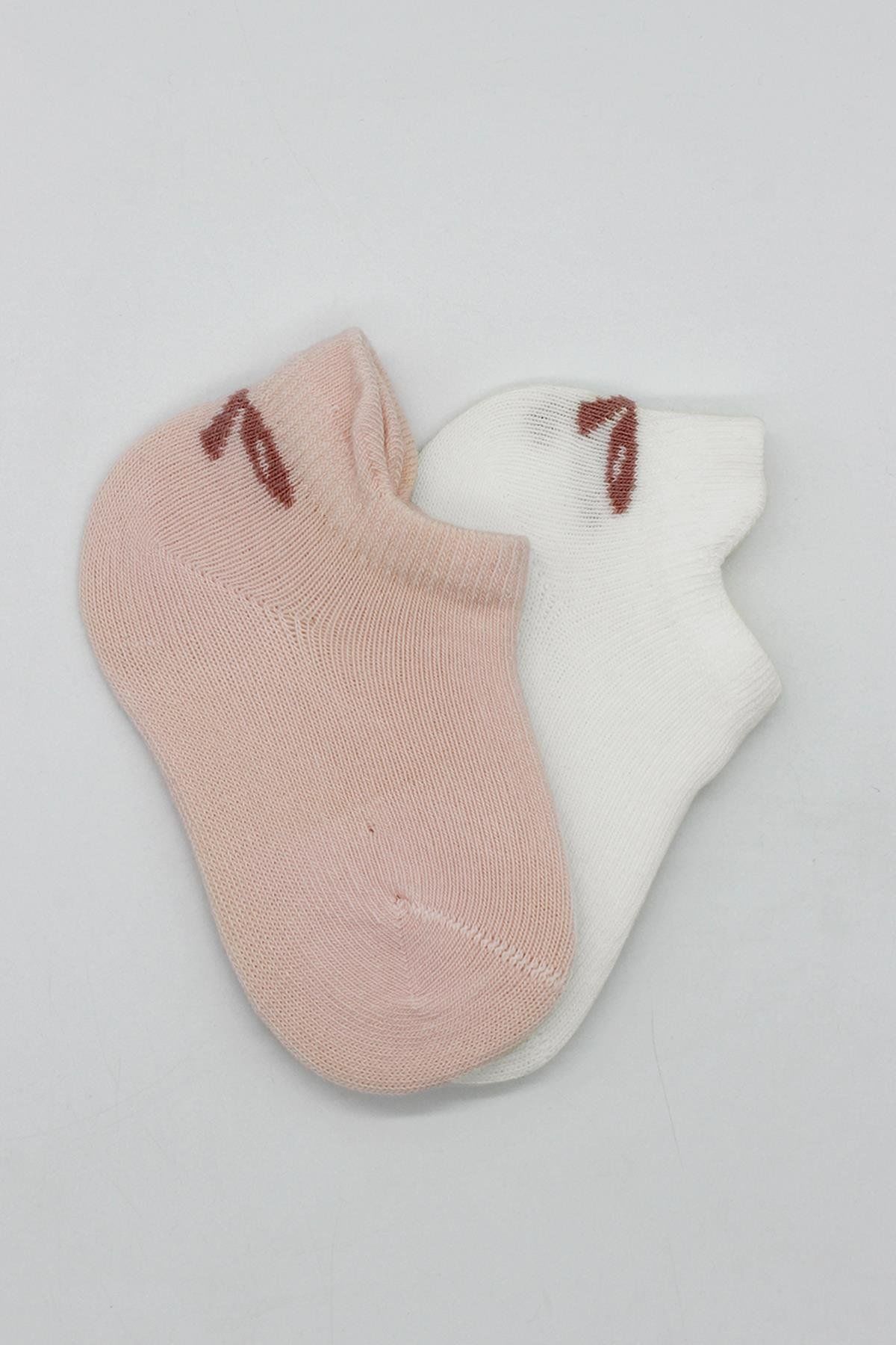 Bi̇style 2 Li̇ Sneakers Smi̇le Penye Çorap Bs20106 Pembe Ekru