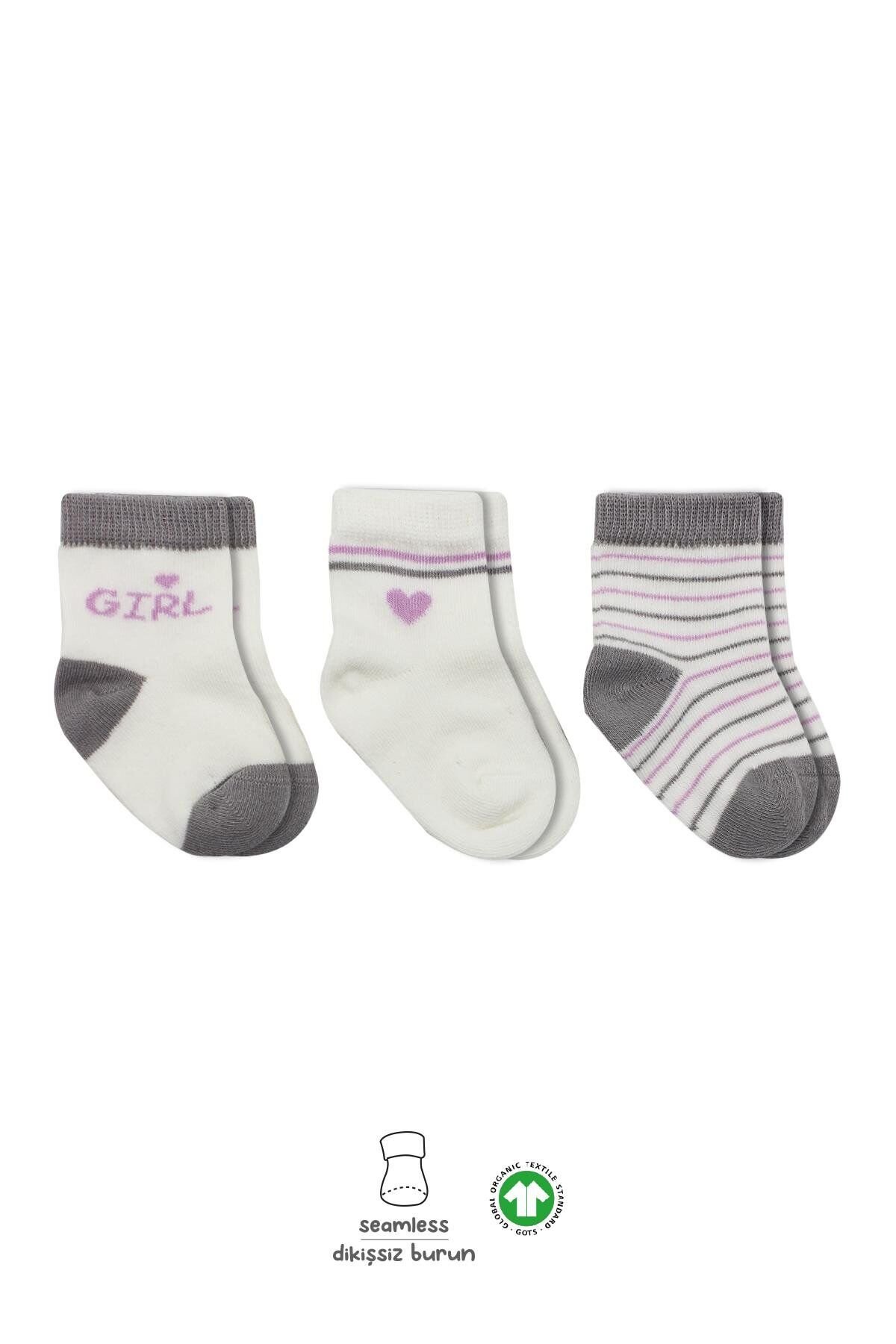 Bi̇style 3 Lü Penye Boy And Gi̇rl Soket Çorap Bs10114 Gri̇