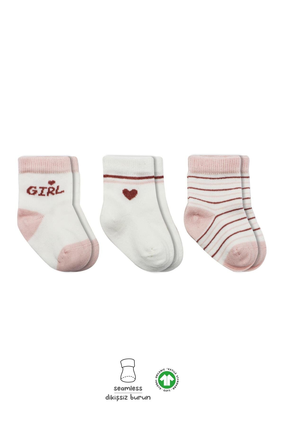 Bi̇style 3 Lü Penye Boy And Gi̇rl Soket Çorap Bs10114 Pembe