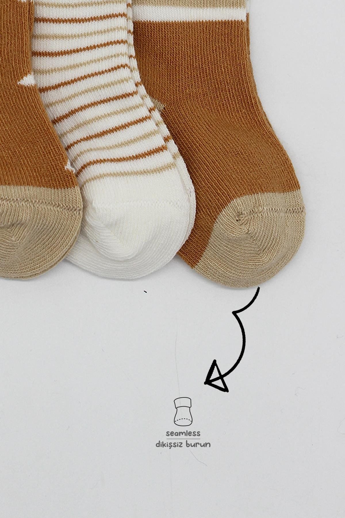 Bi̇style 3 Lü Penye Erkek Soket Çorap Bs10111 Hardal