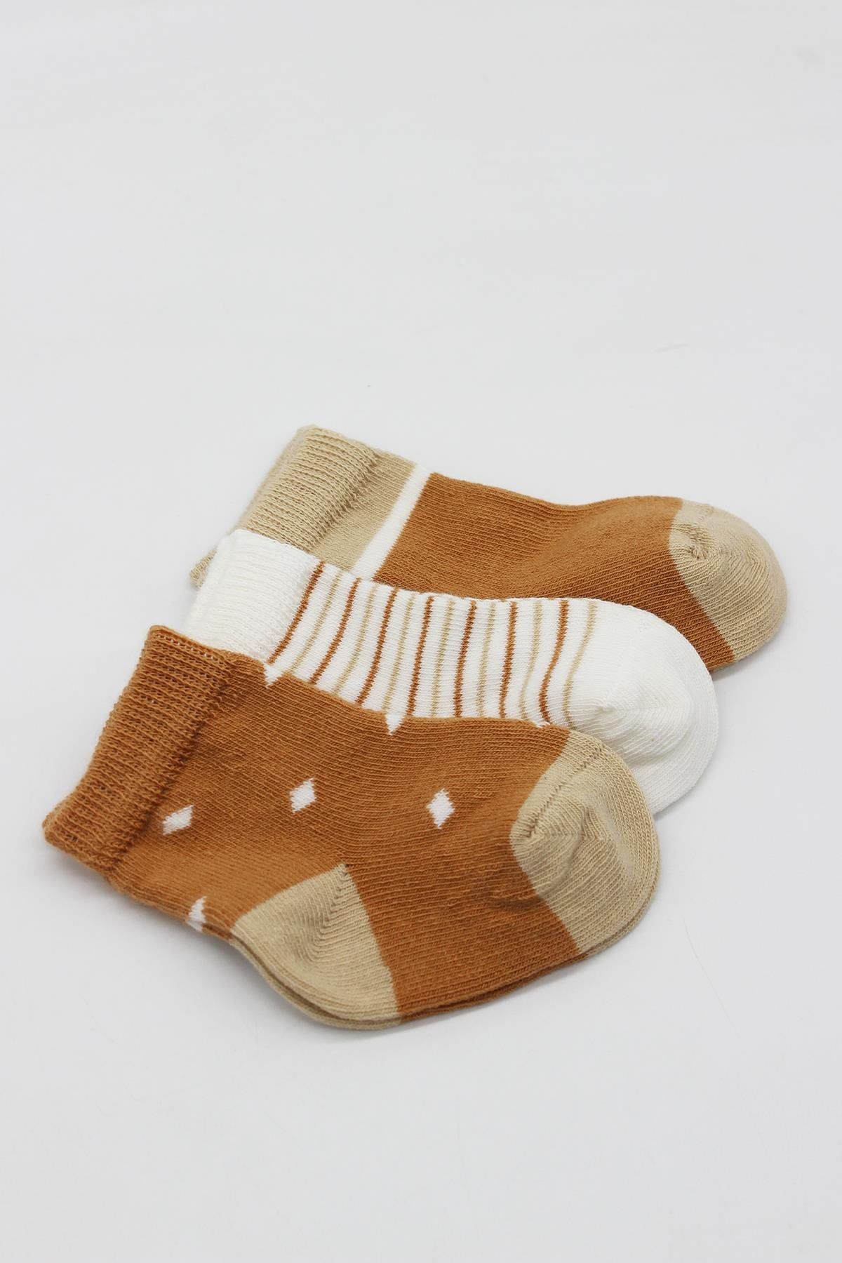 Bi̇style 3 Lü Penye Erkek Soket Çorap Bs10111 Hardal