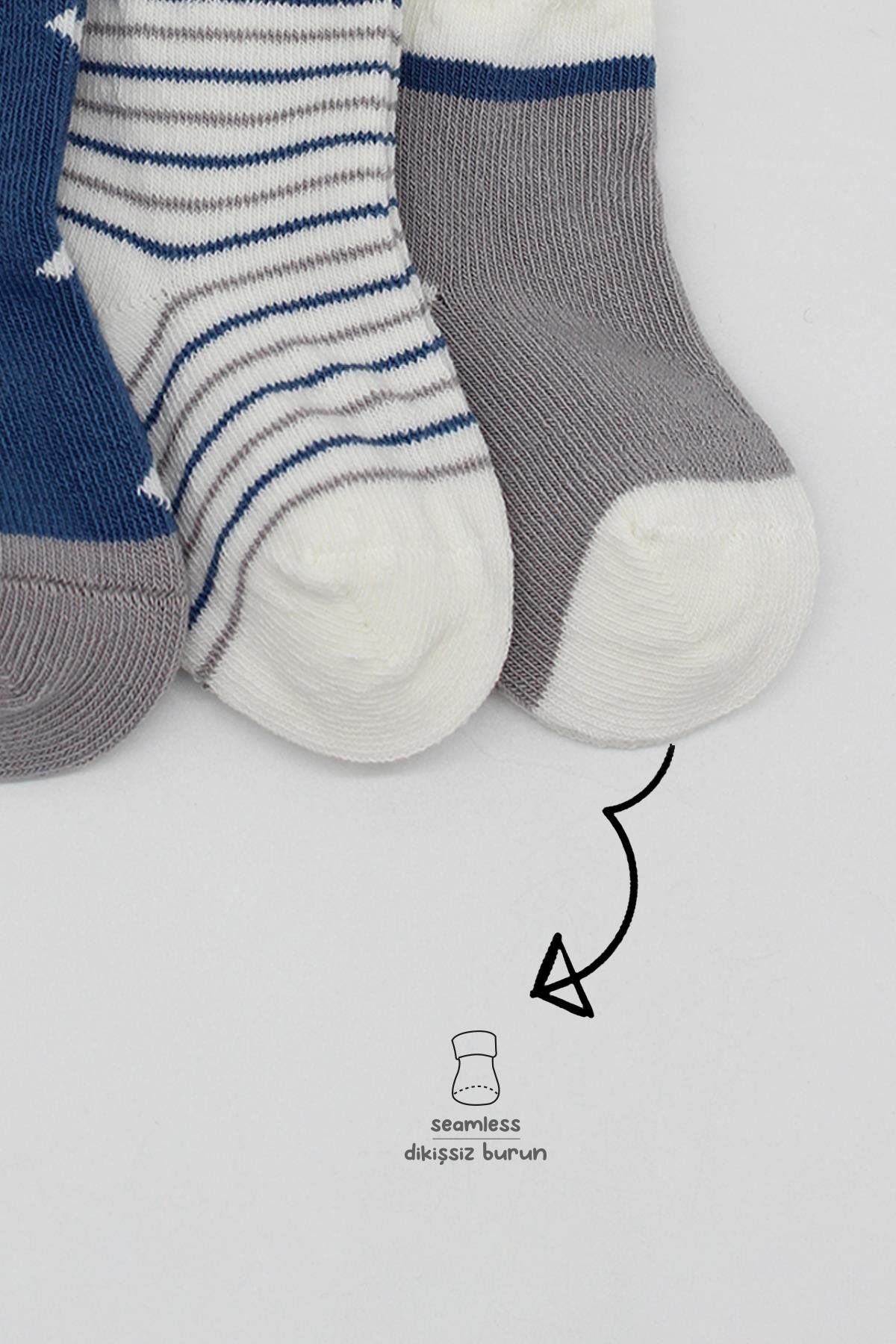 Bi̇style 3 Lü Penye Erkek Soket Çorap Bs10111 İndi̇go