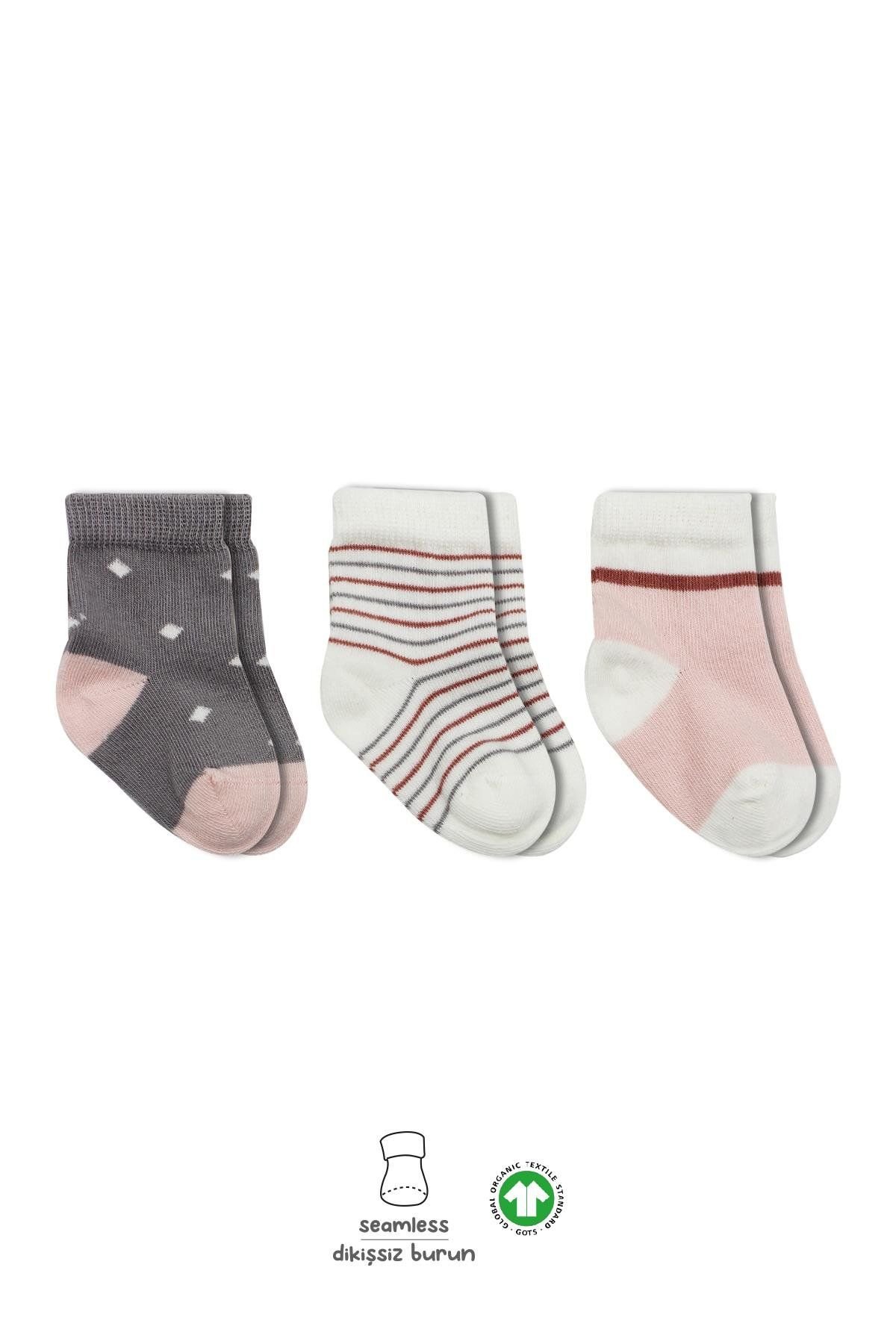 Bi̇style 3 Lü Penye Kız Soket Çorap Bs10112 Gri̇