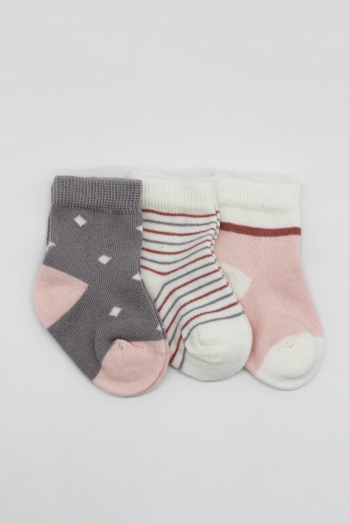 Bi̇style 3 Lü Penye Kız Soket Çorap Bs10112 Gri̇
