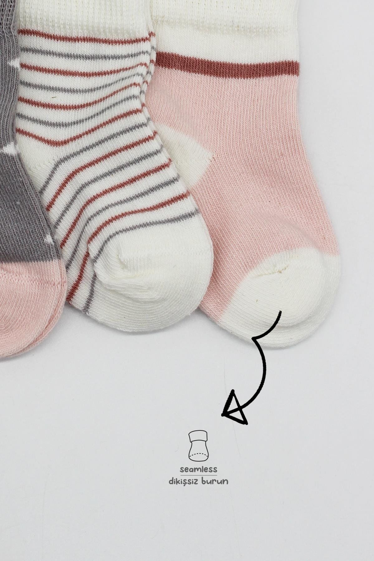 Bi̇style 3 Lü Penye Kız Soket Çorap Bs10112 Gri̇