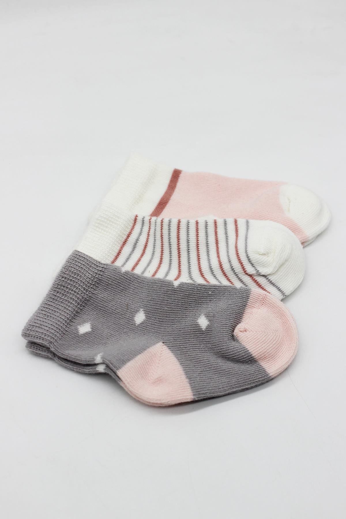 Bi̇style 3 Lü Penye Kız Soket Çorap Bs10112 Gri̇