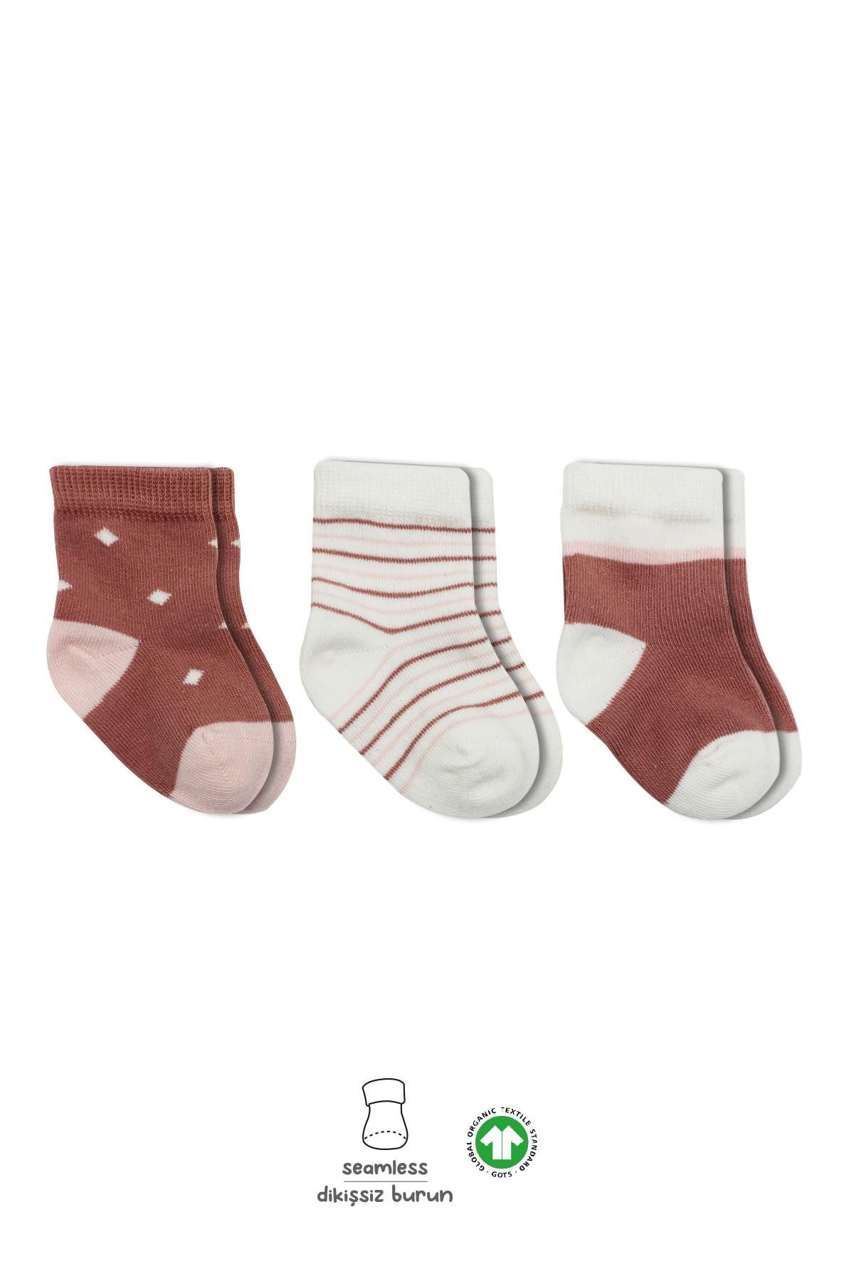 Bi̇style 3 Lü Penye Kız Soket Çorap Bs10112 Pudra