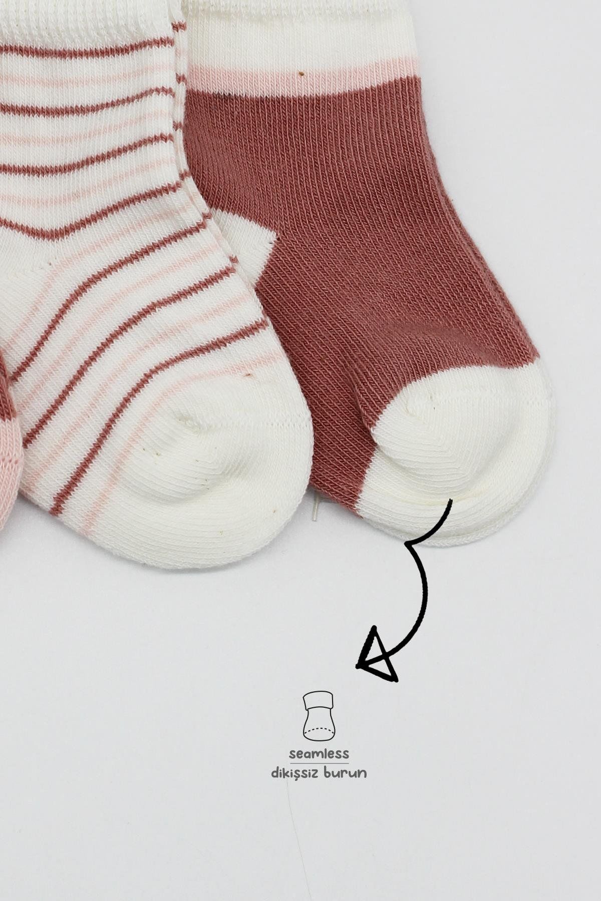 Bi̇style 3 Lü Penye Kız Soket Çorap Bs10112 Pudra