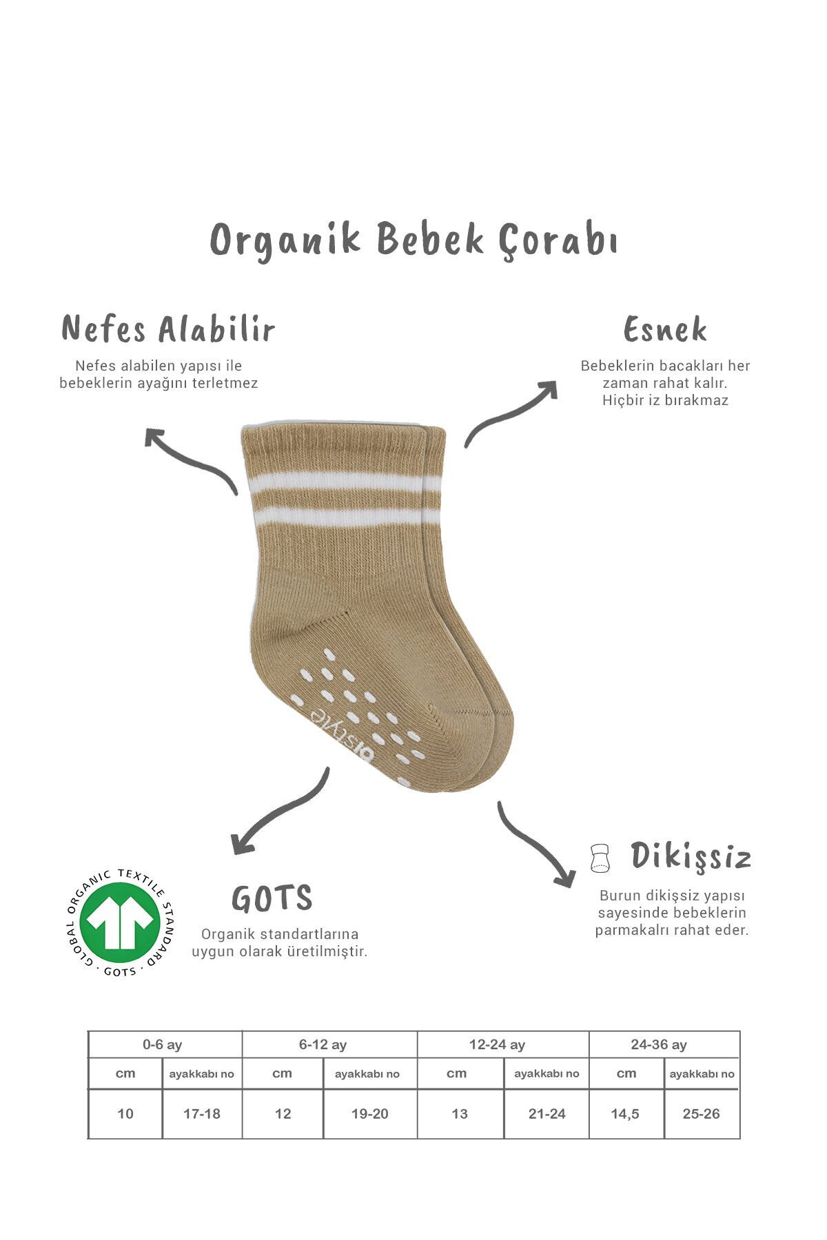 Bi̇style 5 Li̇ Penye Kaymaz Çember Soket Çorap 10122 Bej