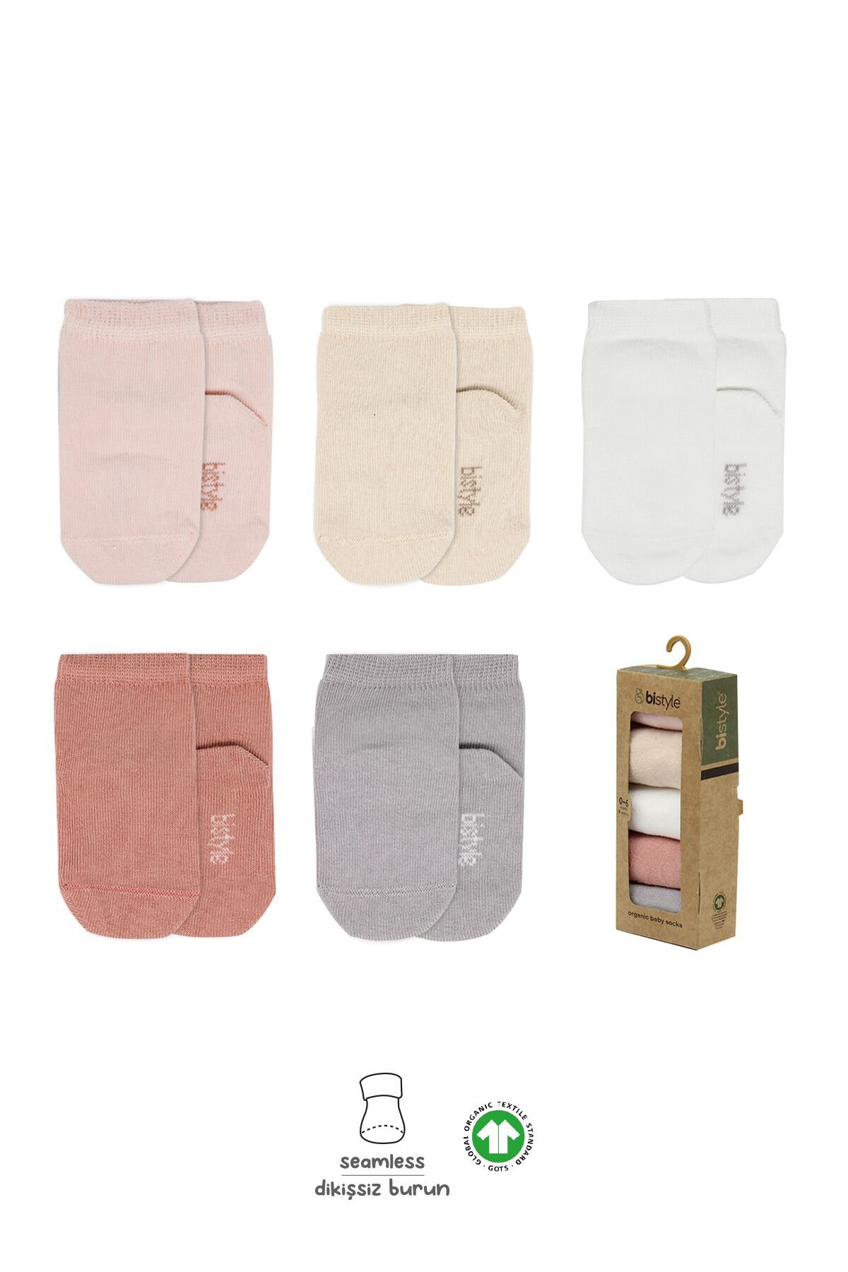 Bi̇style 5 Li̇ Penye Soket Kutulu Basi̇c Çorap 10131 Pudra