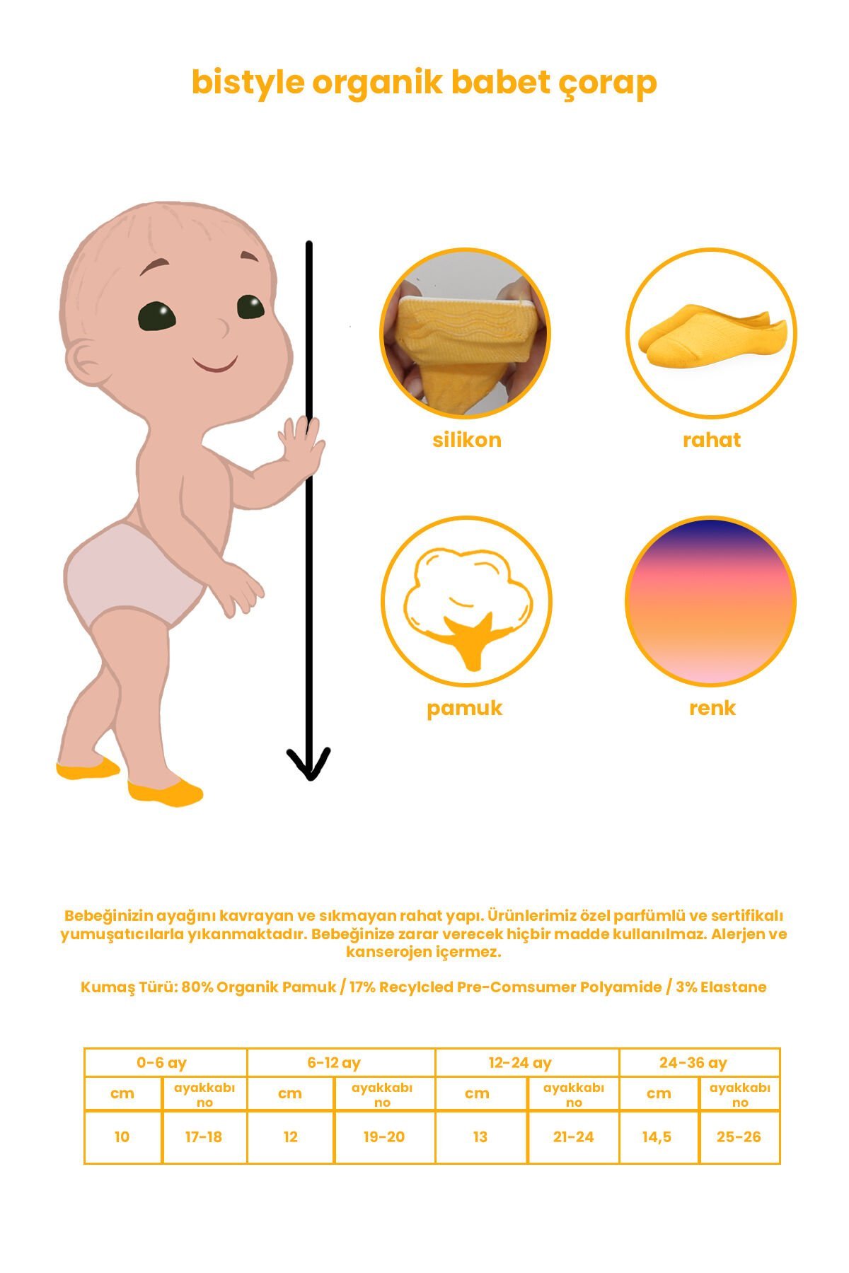 Bi̇style 6 Lı Mi̇x Babet Çorap 30101 Ki̇remi̇t