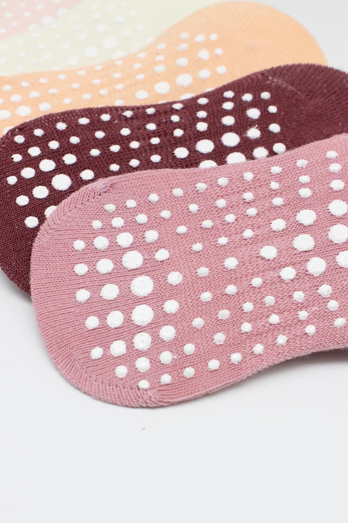 Bi̇style 6 Lı Sneakers Kaymaz Penye Çorap Bs20102 Gül Kurusu