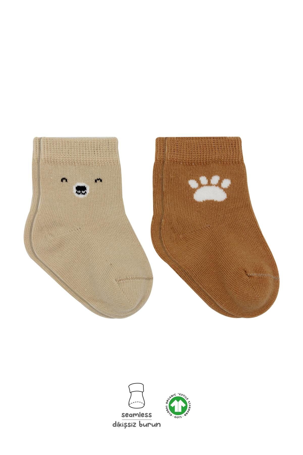 Bi̇style Bear Penye Soket Çorap 2 Li̇ Bs10116 Bej