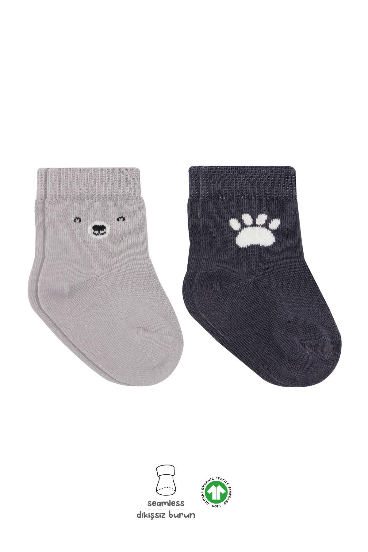 Bi̇style Bear Penye Soket Çorap 2 Li̇ Bs10116 Gri̇
