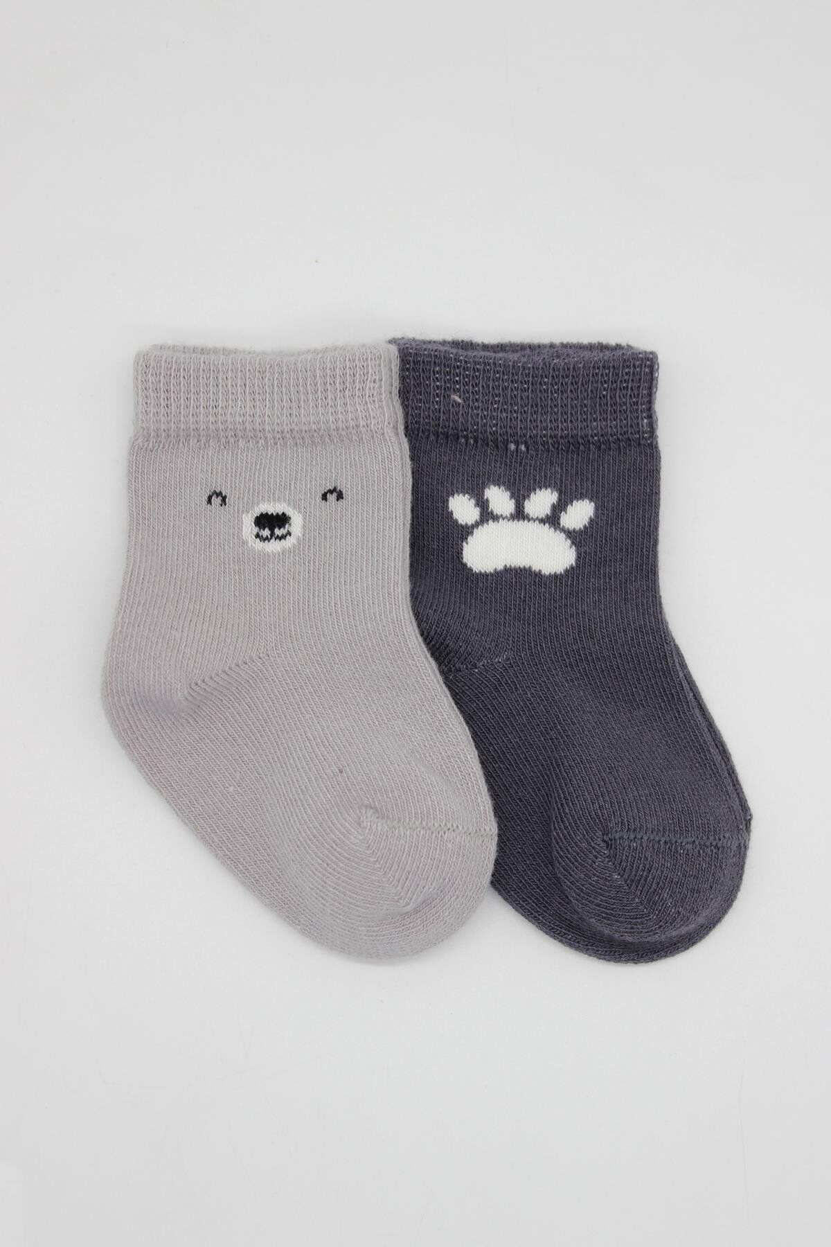 Bi̇style Bear Penye Soket Çorap 2 Li̇ Bs10116 Gri̇