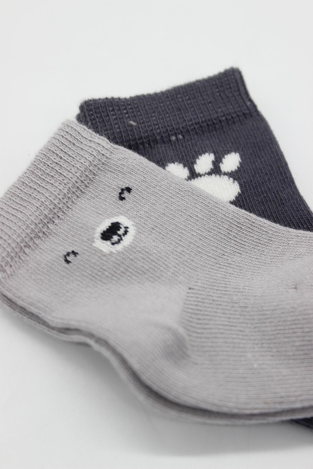 Bi̇style Bear Penye Soket Çorap 2 Li̇ Bs10116 Gri̇