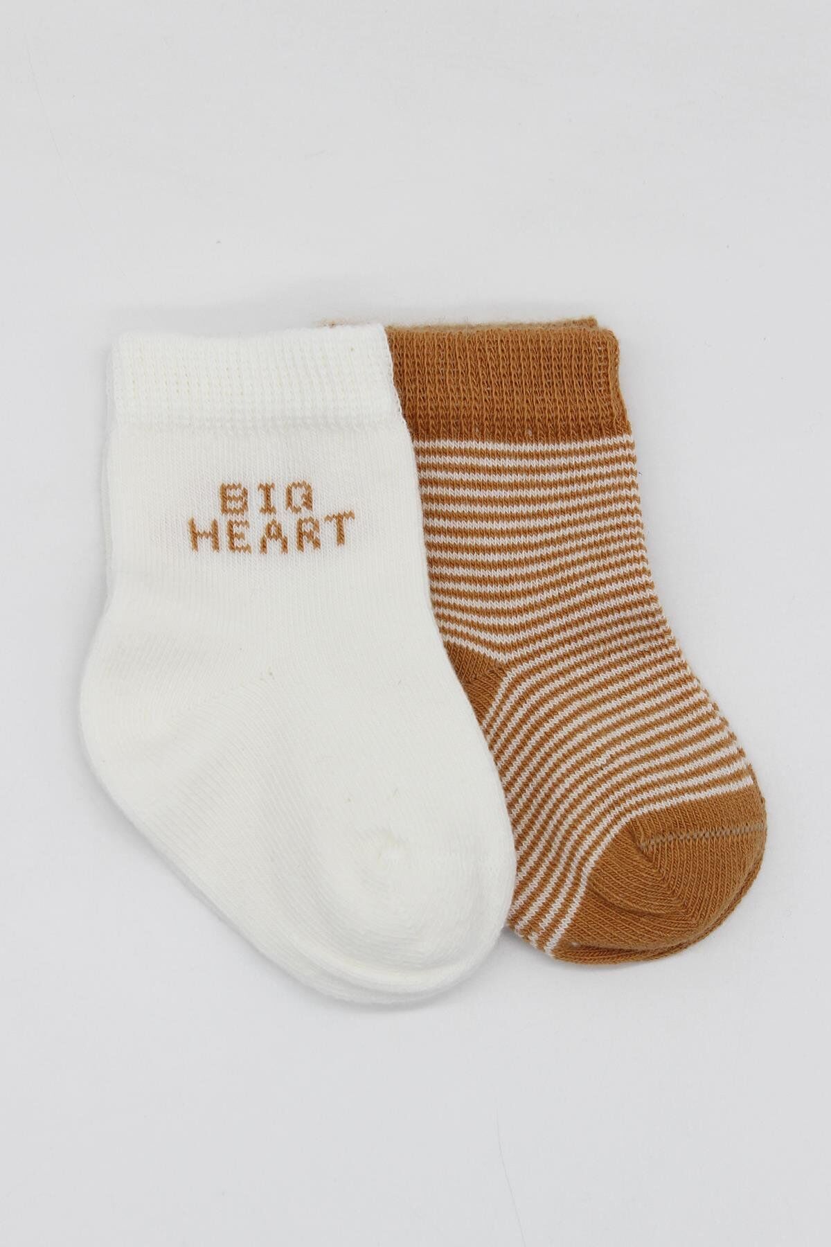 Bi̇style Bi̇g Heart Penye Soket Çorap 2 Li̇ Bs10117 Hardal