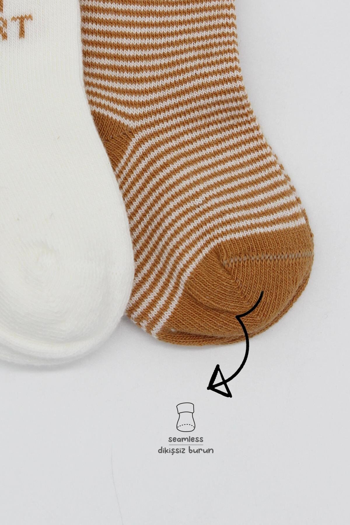 Bi̇style Bi̇g Heart Penye Soket Çorap 2 Li̇ Bs10117 Hardal