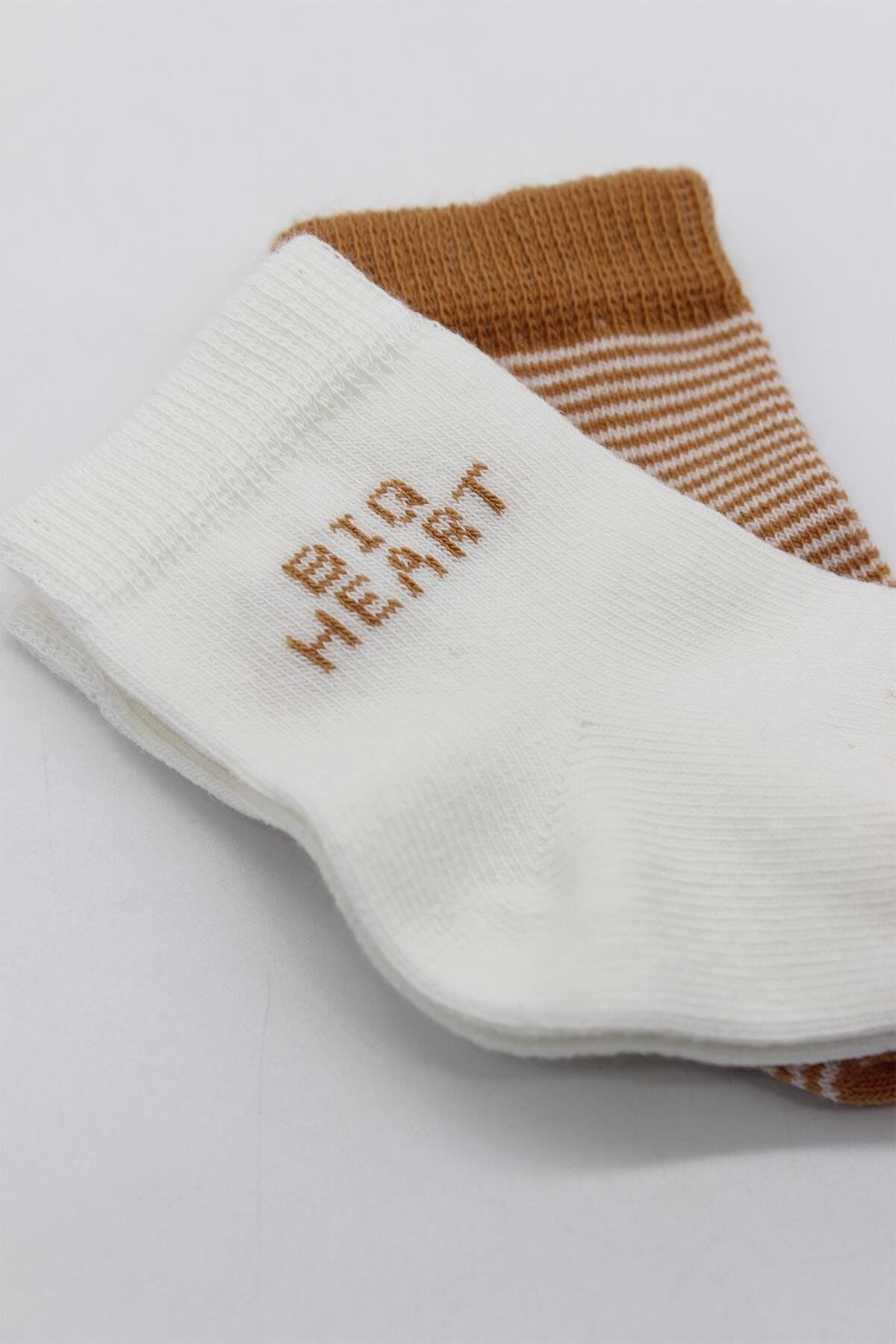 Bi̇style Bi̇g Heart Penye Soket Çorap 2 Li̇ Bs10117 Hardal