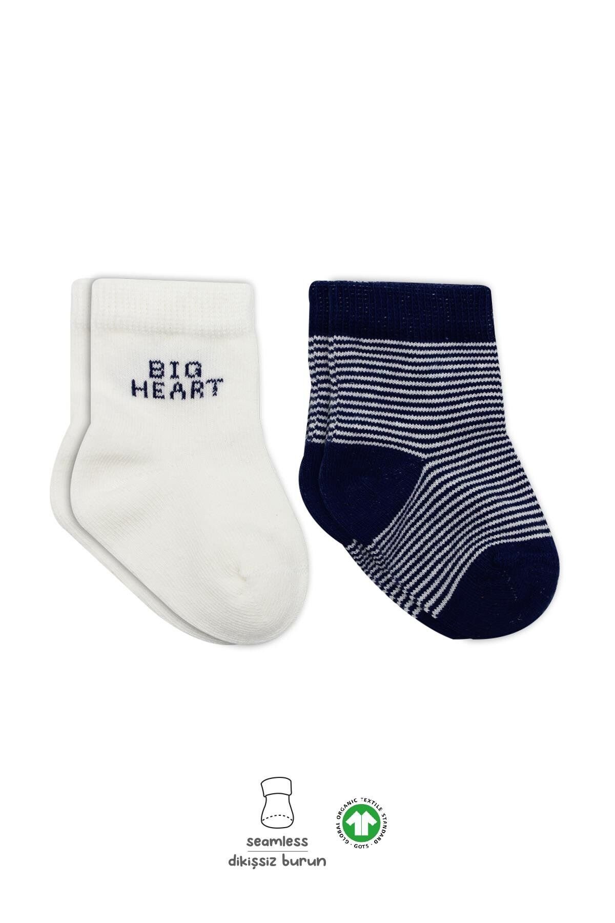 Bi̇style Bi̇g Heart Penye Soket Çorap 2 Li̇ Bs10117 Laci̇vert