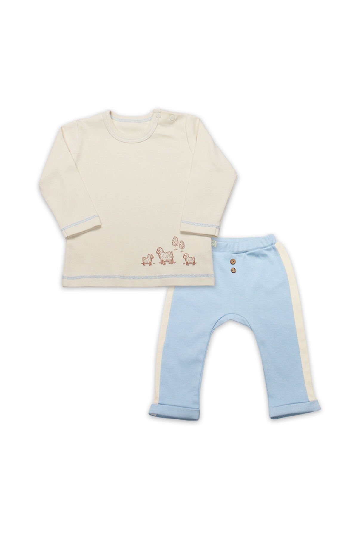 Bi̇style Curly Lamb 2 Li̇ Bebe Takım 14107 Bej-Ekru
