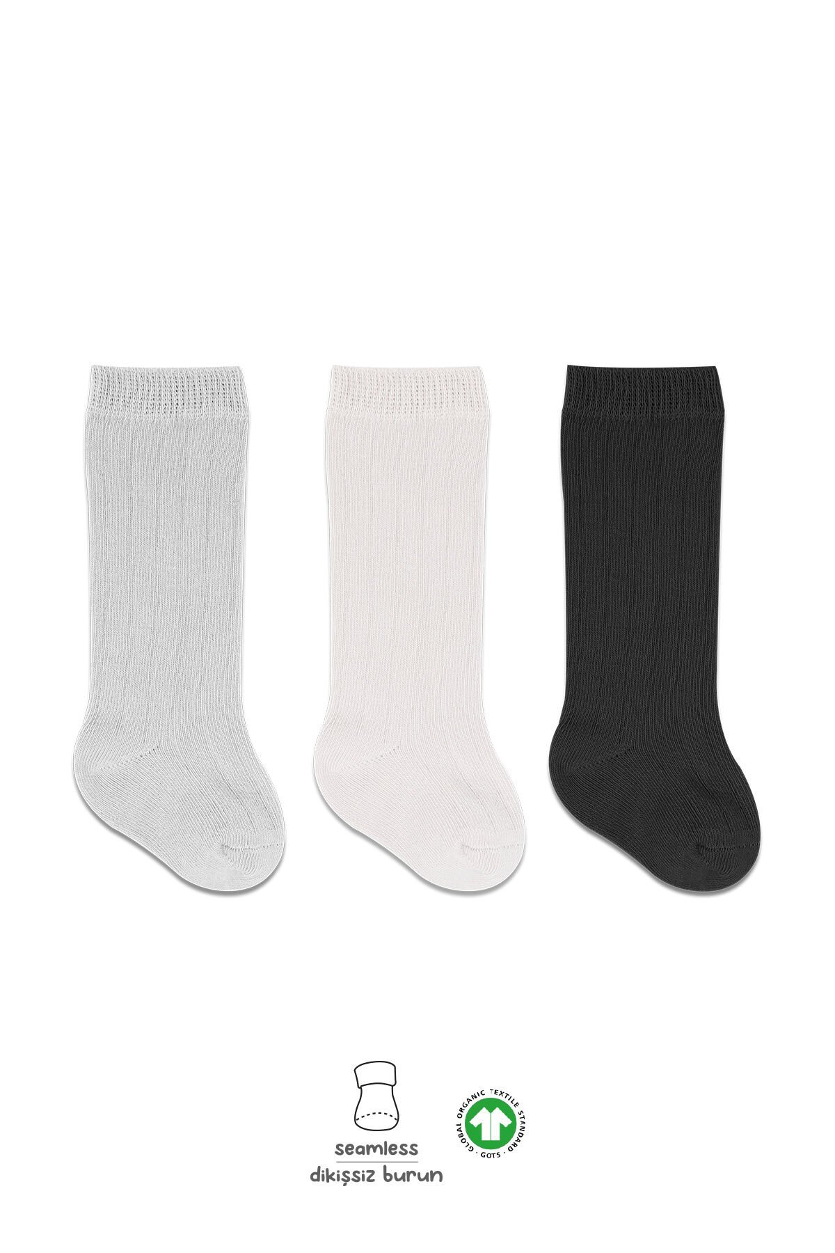 Bi̇style Derby Di̇zaltı Çorap 3 Lü Bs40101 Ekru Gri̇ Si̇yah