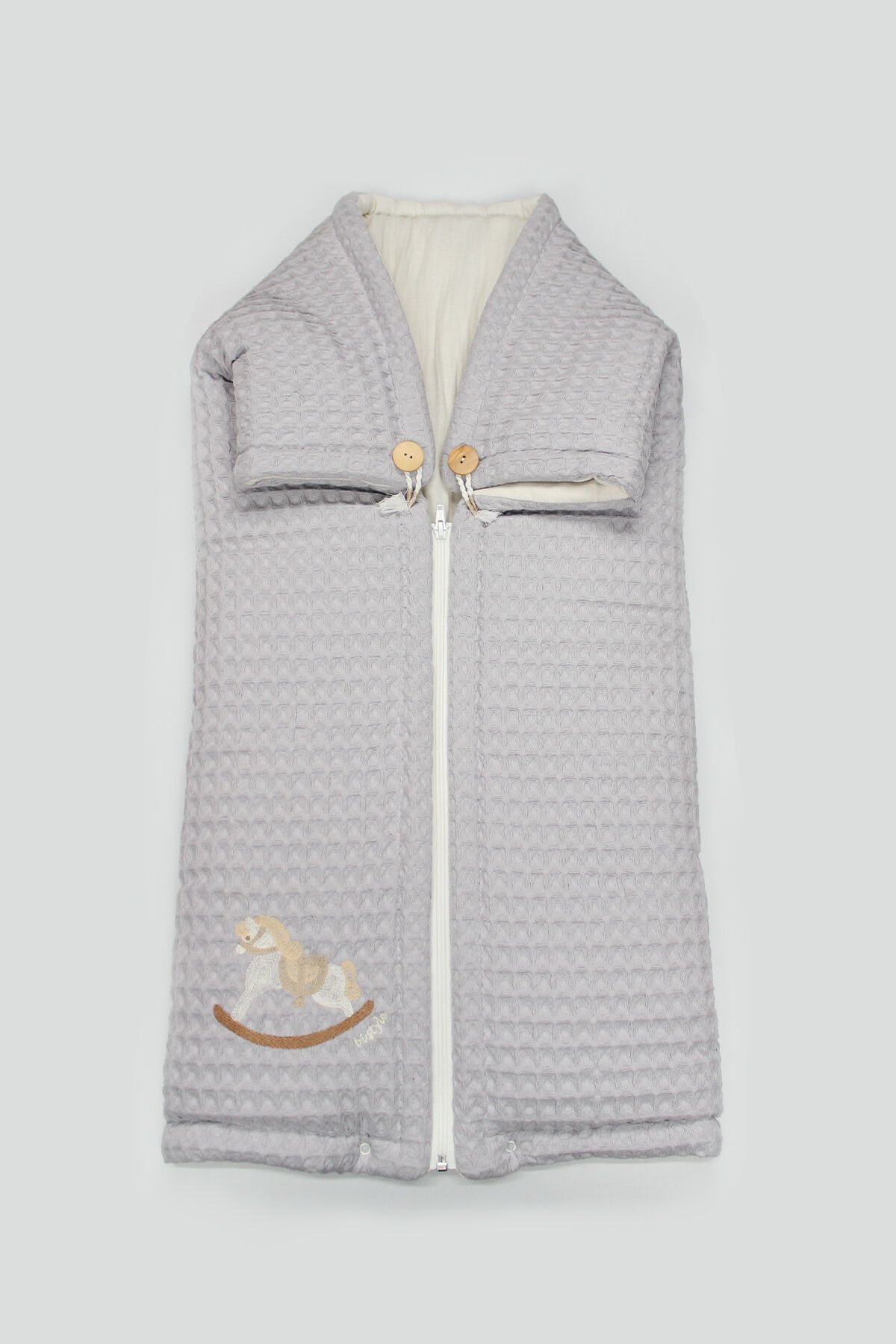 Bi̇style Fermuarlı Natural Li̇fe Pi̇ke Battani̇ye Boy 70114 Gri̇