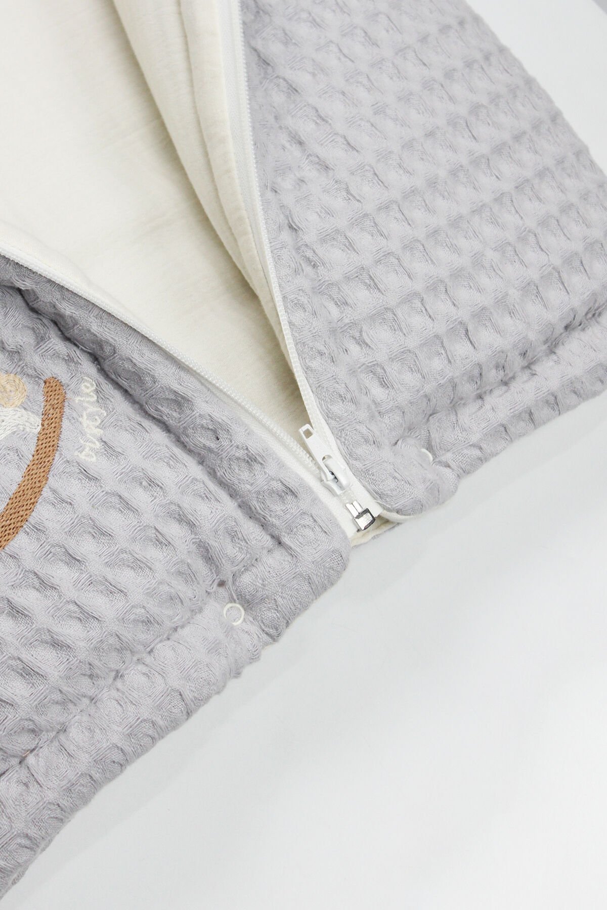 Bi̇style Fermuarlı Natural Li̇fe Pi̇ke Battani̇ye Boy 70114 Gri̇