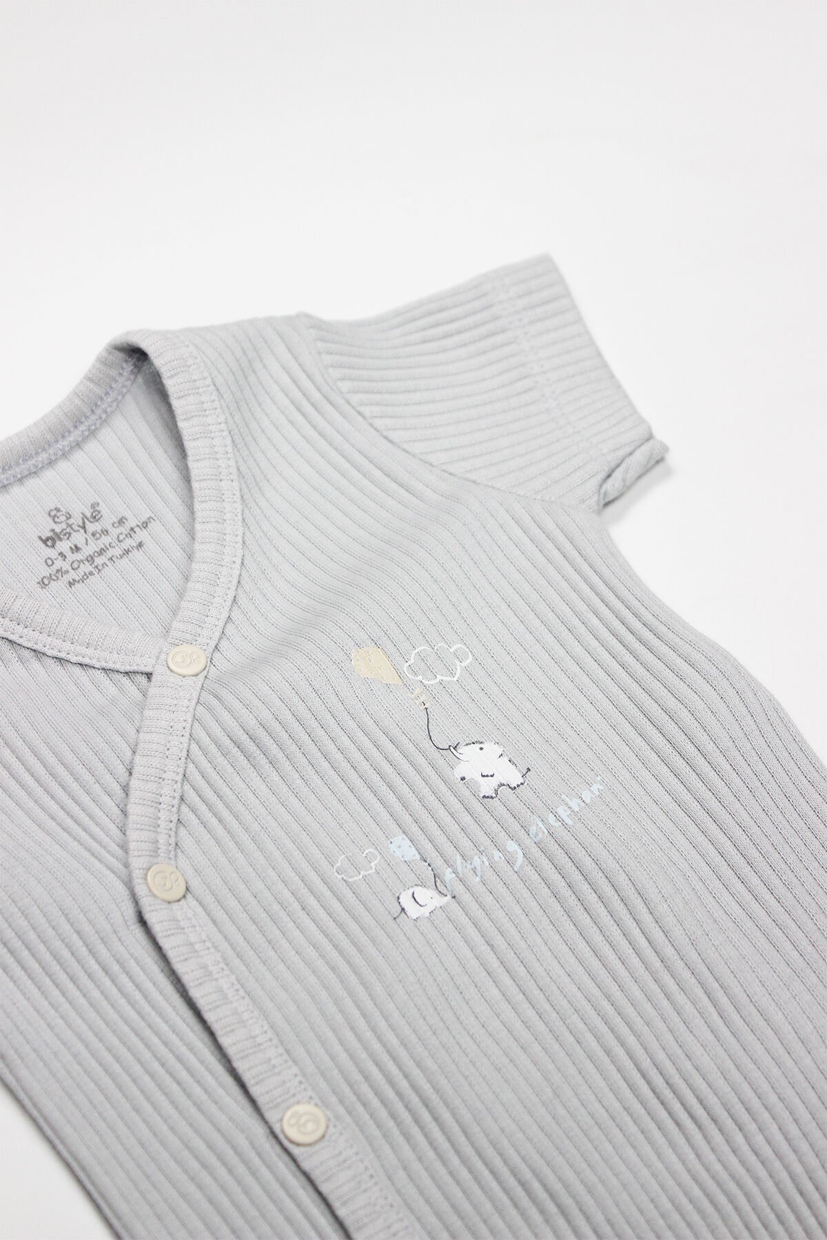 Bi̇style Flyi̇ng Elephant 2 Li̇ Yarım Kol Badi̇ 17117 Ekru Gri̇