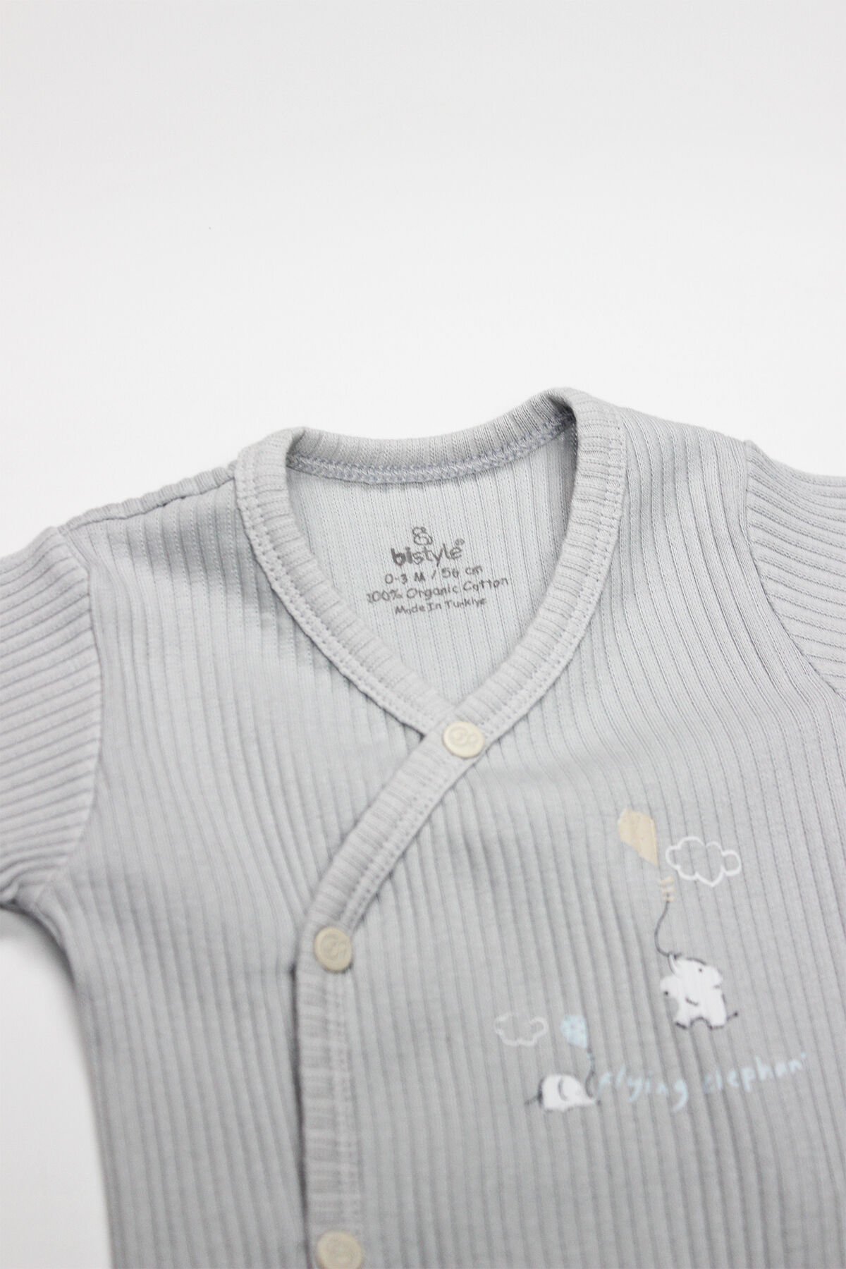 Bi̇style Flyi̇ng Elephant 2 Li̇ Yarım Kol Badi̇ 17117 Ekru Gri̇