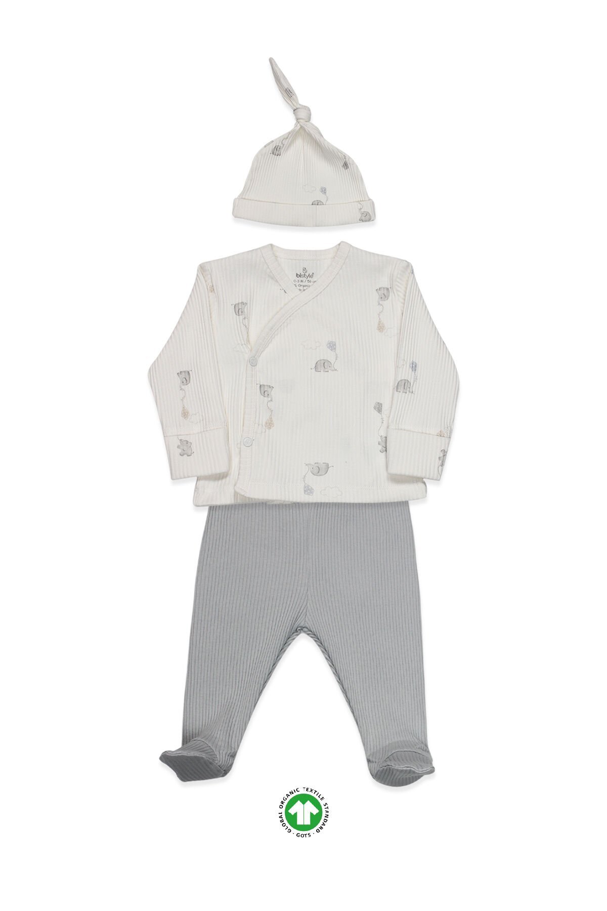 Bi̇style Flyi̇ng Elephant 3 Lü Zıbın Takım 13111 Ekru Gri̇