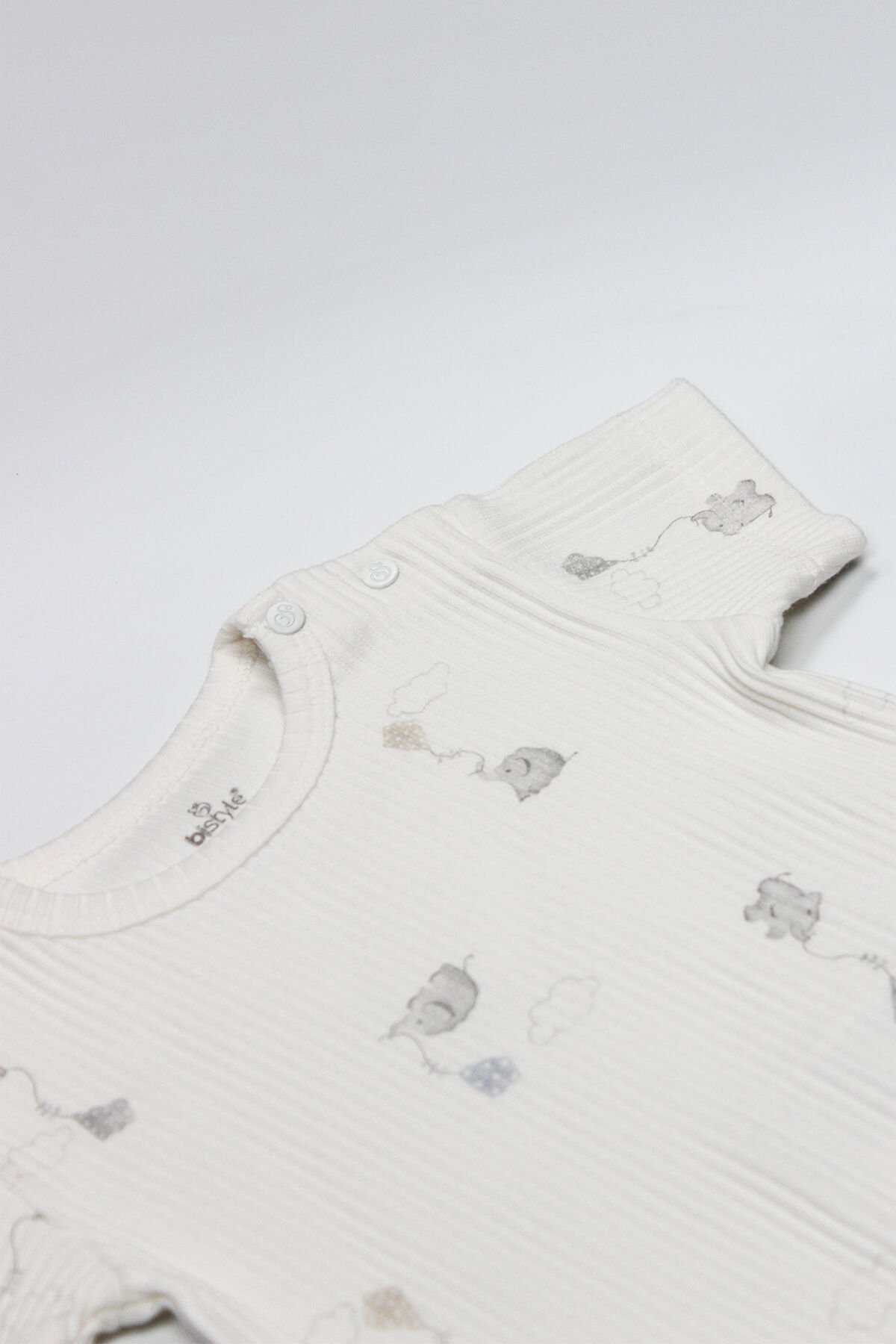 Bi̇style Flyi̇ng Elephant Yarım Kol 2 Li̇ Body 17116 Ekru Gri̇