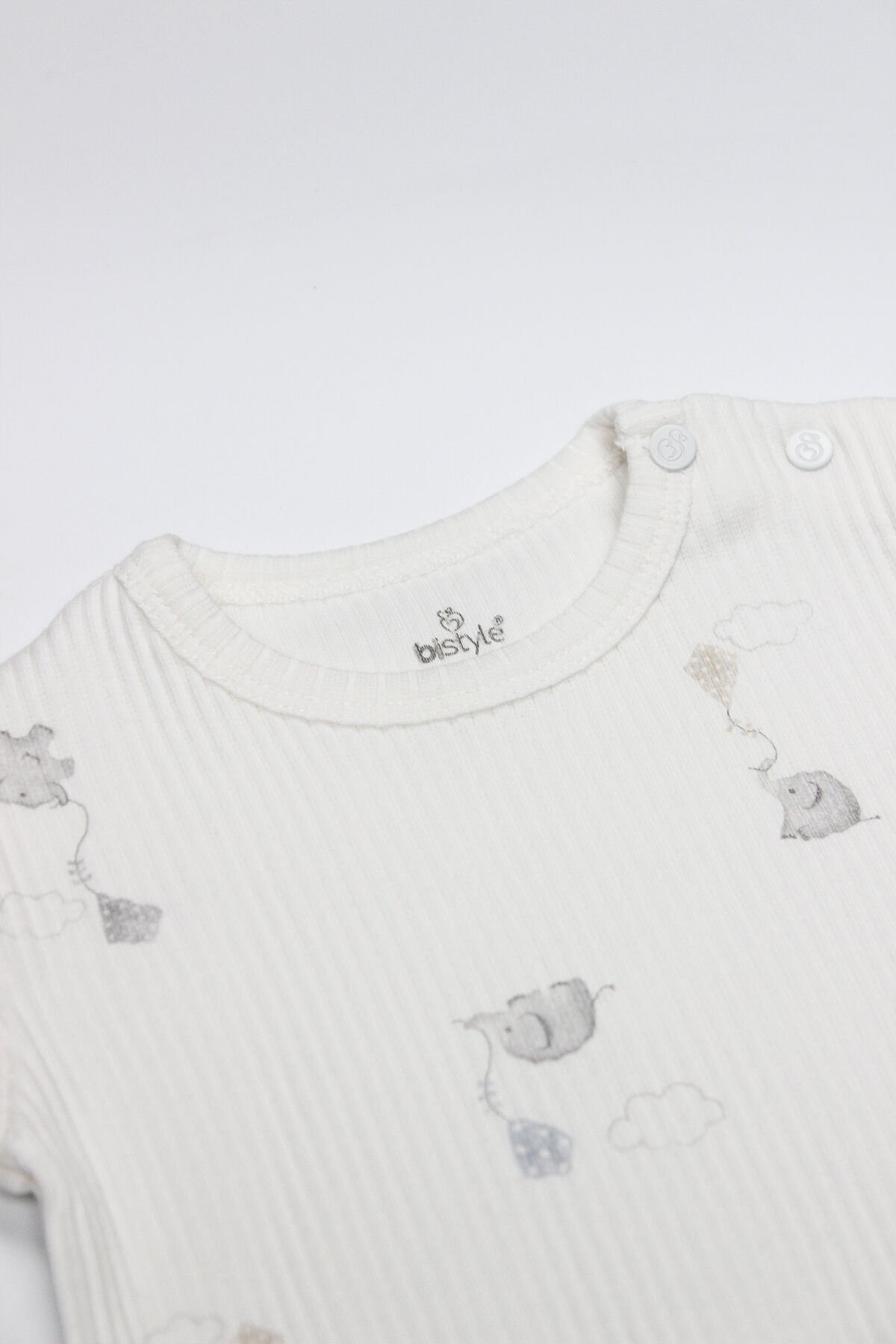 Bi̇style Flyi̇ng Elephant Yarım Kol 2 Li̇ Body 17116 Ekru Gri̇