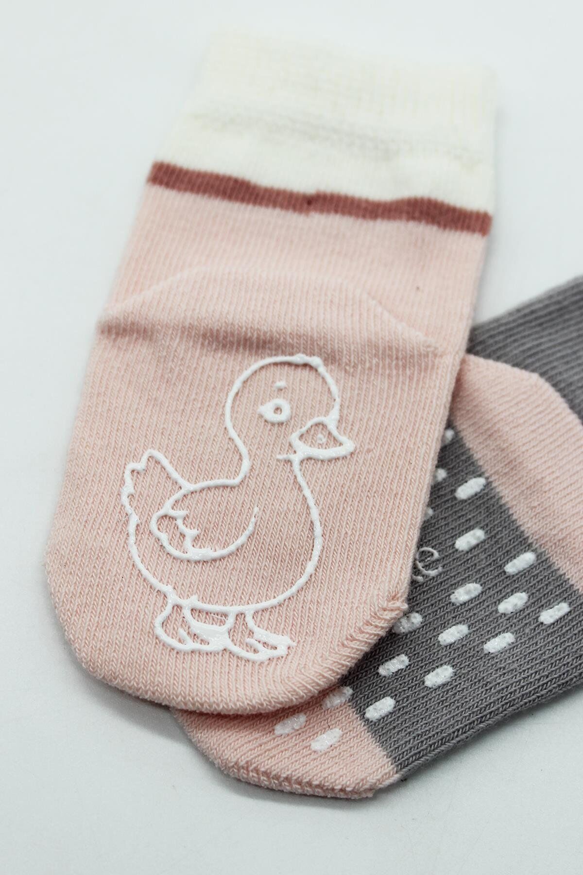 Bi̇style Hayvan Fi̇gür Kaymaz Kız Soket Çorap 2 Li̇ Bs10120 Gri̇