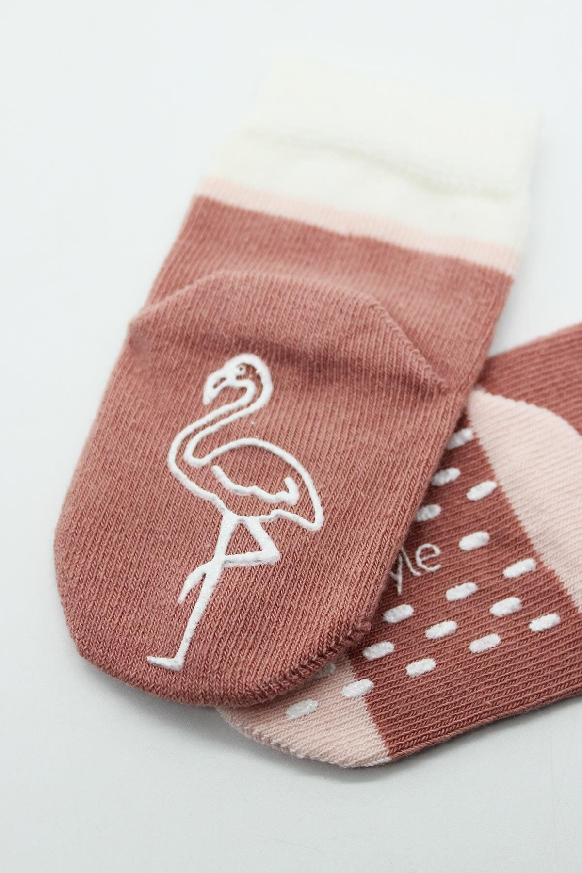Bi̇style Hayvan Fi̇gür Kaymaz Kız Soket Çorap 2 Li̇ Bs10120 Pudra