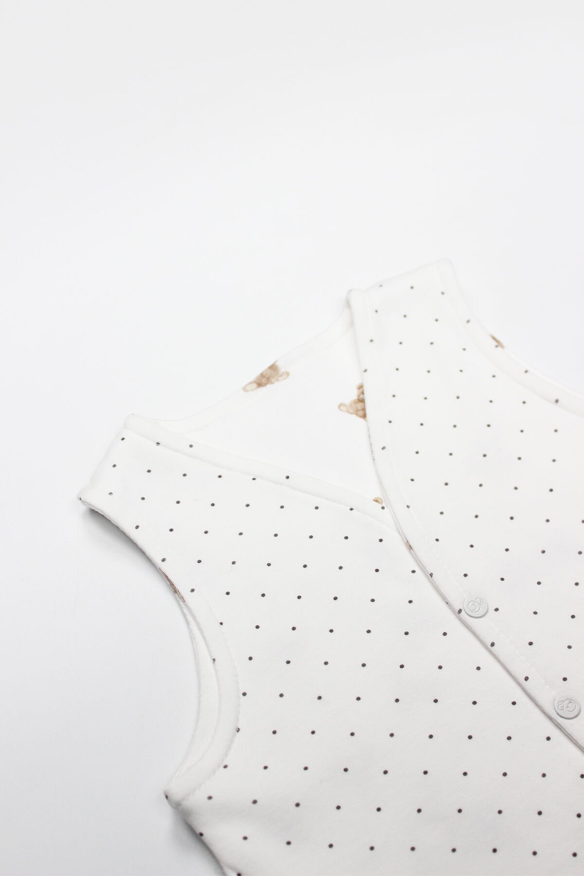 Bi̇style I Am So Bear Çi̇ft Taraflı Bebe Yelek 18103 Bej Ekru