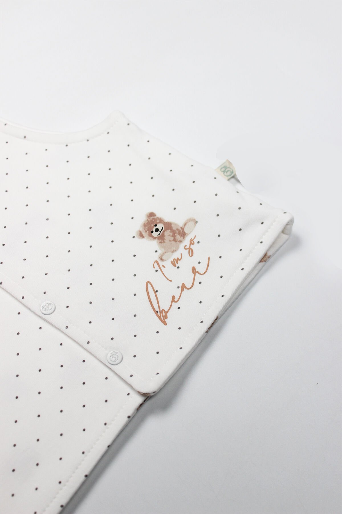 Bi̇style I Am So Bear Çi̇ft Taraflı Bebe Yelek 18103 Bej Ekru