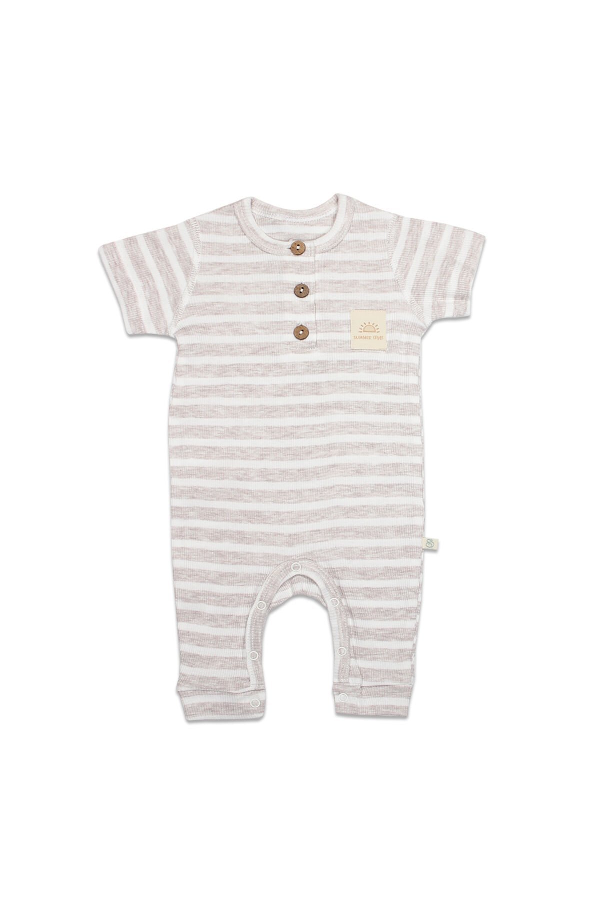 Bi̇style Li̇ne Colors Yarım Kol Pati̇ksi̇z Tulum 15126 Bej