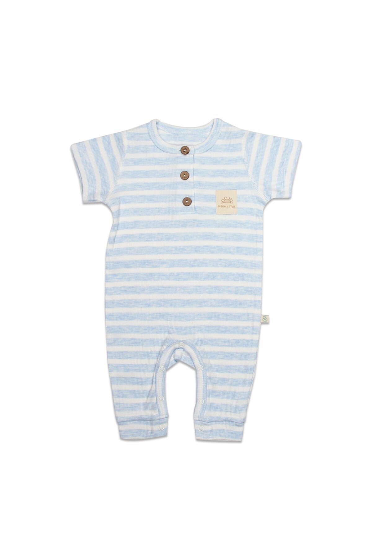 Bi̇style Li̇ne Colors Yarım Kol Pati̇ksi̇z Tulum 15126 Mavi̇