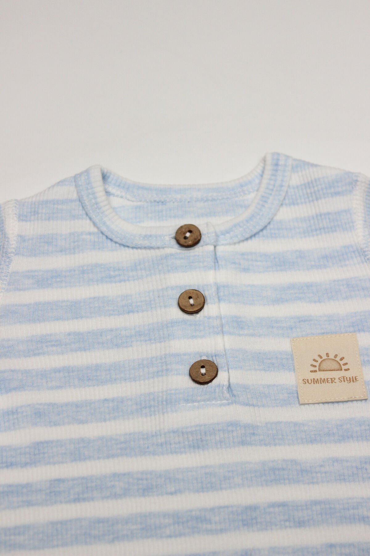 Bi̇style Li̇ne Colors Yarım Kol Pati̇ksi̇z Tulum 15126 Mavi̇