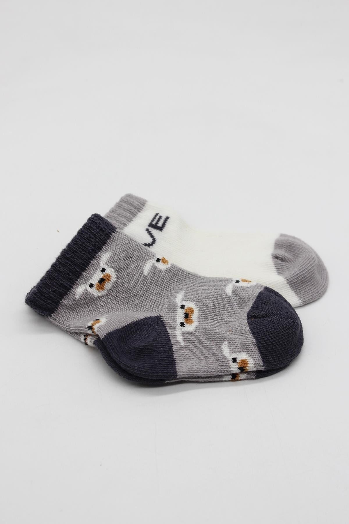 Bi̇style Love Dog Penye Soket Çorap 2 Li̇ Bs10118 Gri̇