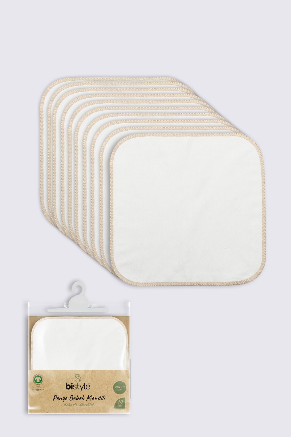 Bi̇style Organi̇k 20X20 10 Lu Penye Mendi̇l 90102 Ekru