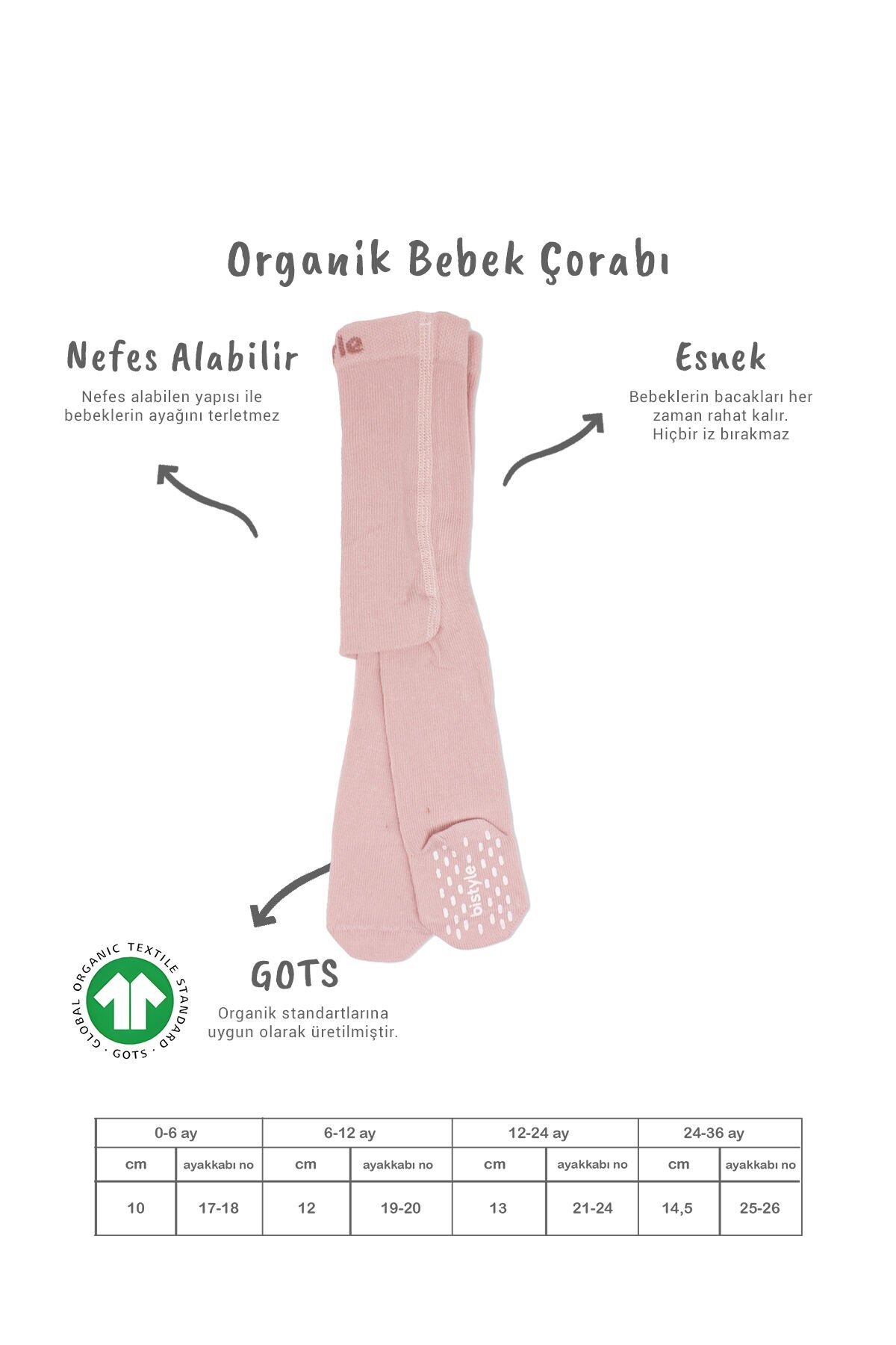 Bi̇style Penye Kaymaz Külotlu Çorap 50109 Pembe