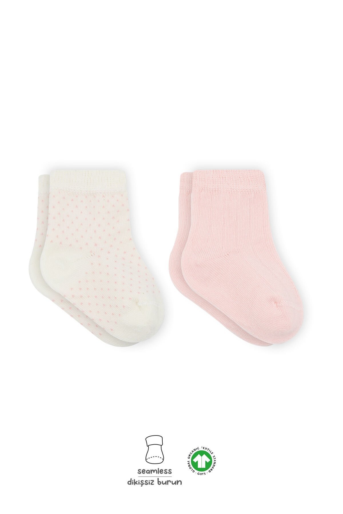 Bi̇style Puan Derby Penye Soket Çorap 2 Li̇ Bs10103 Pembe Ekru