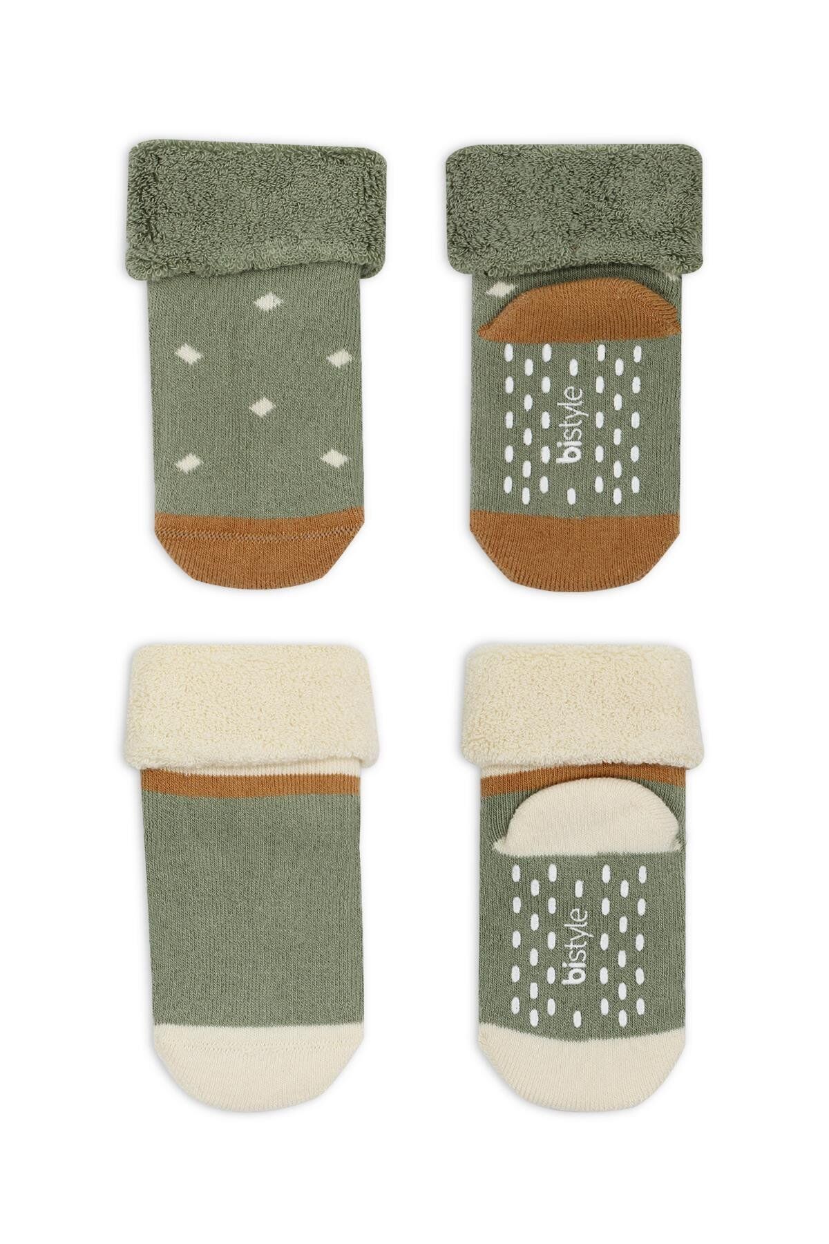 Bi̇style Puanlı Kaymaz Havlu Soket Çorap 2 Li̇ Bs10502 Ni̇l