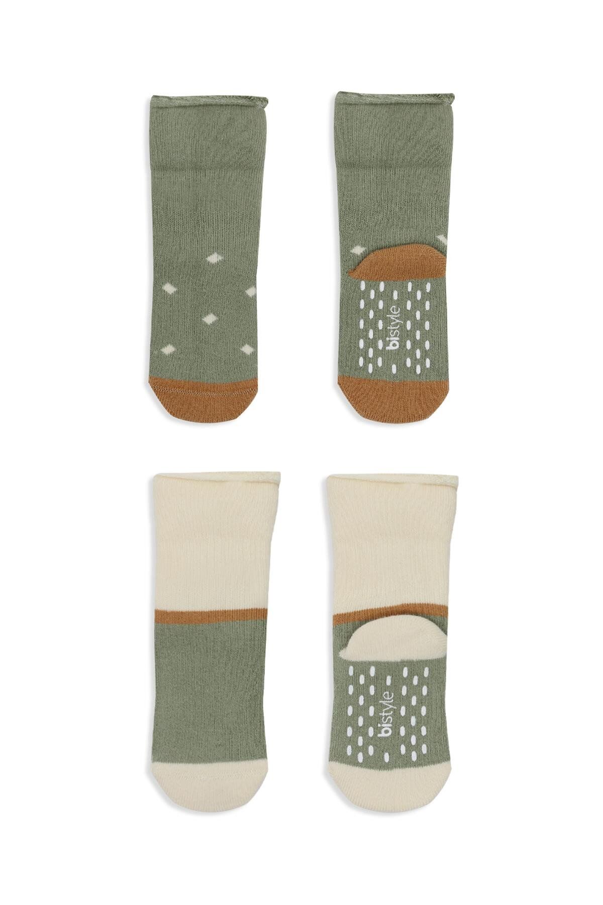 Bi̇style Puanlı Kaymaz Havlu Soket Çorap 2 Li̇ Bs10502 Ni̇l